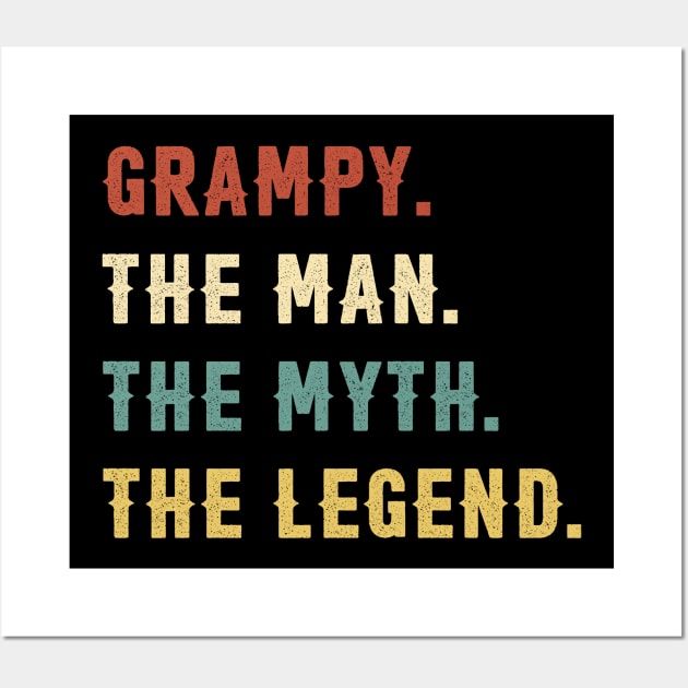 Fathers Day Gift Grampy The Man The Myth The Legend Wall Art by Soema